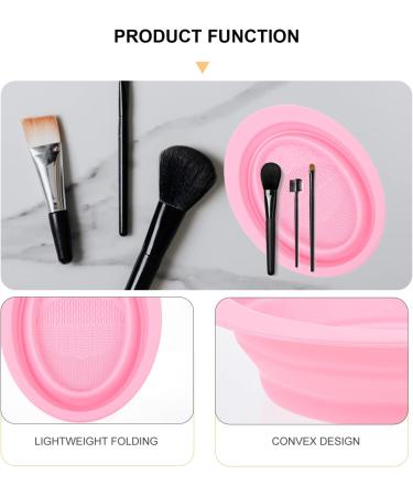 FRCOLOR Cleaning Pad Cosmetic Brush Scrubber Makeup Brush Scrubber Mat Brush Cleansing Pad Makeup Brush Washing Bowl Silicone Makeup Brush Beauty Tool Cleaner Beauty Tools Silica Gel Fold 14.5x11cm Pink - Buy Online on GoSupps.com