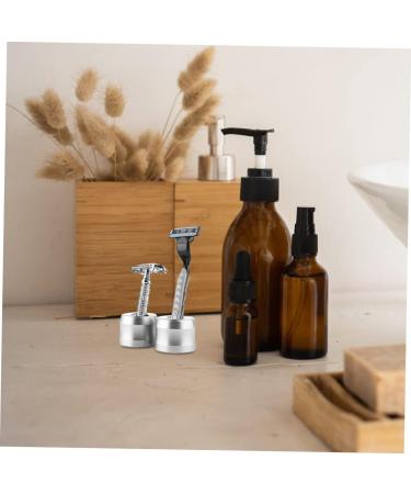 Beavorty 3-Pack Razor Holder Stand - Stainless Steel & Aluminum Alloy Safety Razor Base for Men - Travel Brush Silver - 4.3x4.3cm - International Shipping - Buy Online on GoSupps.com