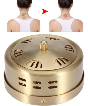 Portable Copper Moxa Box - 6-Hole Chinese Mugwort Heat Pack for Back Pain Muscle Stiffness & Digestive Disorders | International Shipping Available - Buy Online on GoSupps.com
