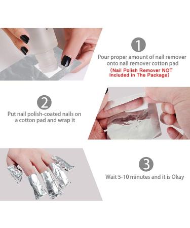 SWKJ 100 PCS Foil Nail Wraps Set for Gel Polish Removal - Nail Art Soak Off Acrylic Remover - Buy Online on GoSupps.com