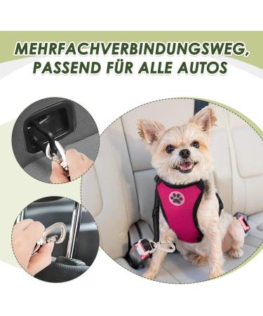 Slowton Dog Harness with Safety Belt for Car - Breathable Light Pink Dog Seat Belt - Includes 2 Carabin Hooks for Secure Attachment (Size L) - Buy Online on GoSupps.com