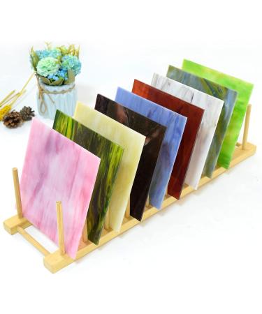 Wecrejoni 9 Sheets Variety Stained Glass 6x6 - Cathedral Art Glass Mixed Textures for Crafts - Buy Online on GoSupps.com