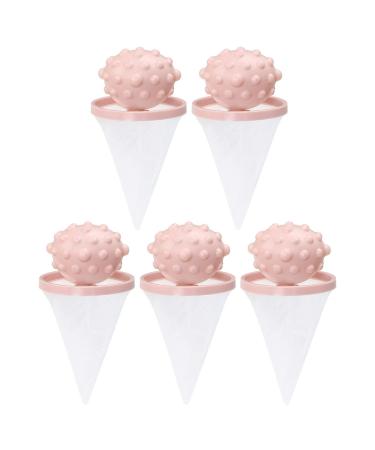emlovosy Wash Cleaning Ball Laundry Ball Stain Removal Tool Filtering Anti-Deformed Pink 5pcs