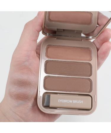 BOOBEN Eyebrow Powder Kit - Waterproof Long-Lasting Eyebrow Palette with Brush in 3 Colors (Light Brown Coffee) | Professional Eye Makeup - Buy Online on GoSupps.com