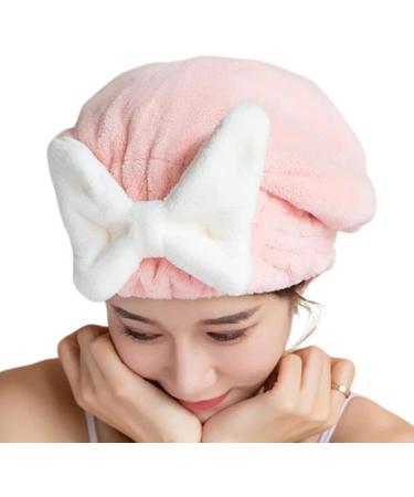 Absorbent Quick Dry Cap - Skin Friendly Hair Dry Bath Cap Super Absorbent Microfiber Hair Band | Hair Wrap Tape with Towel t Pink - Buy Online on GoSupps.com