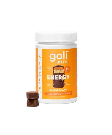 Goli® Energy Bites - 30 Count - salted caramel chocolate flavor Guarana extract, Caffeine, Vitamins B6, B9 & B12 30 Count (Pack of 1)
