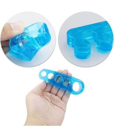 Blue Gel Toe Separators Set - Bunion and Hammer Toe Correctors for Manicure and Relaxation - 2 Pairs for Men and Women - Buy Online on GoSupps.com