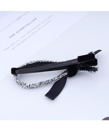 Aneneiceera Vintage Velvet Bow Hair Clip Black Suede Hair Barrette Clip Silver Bling Rhinestone Hairpin Headwear Cute Bowknot Headpieces Hair Accessories for Women and Girls - Buy Online on GoSupps.com