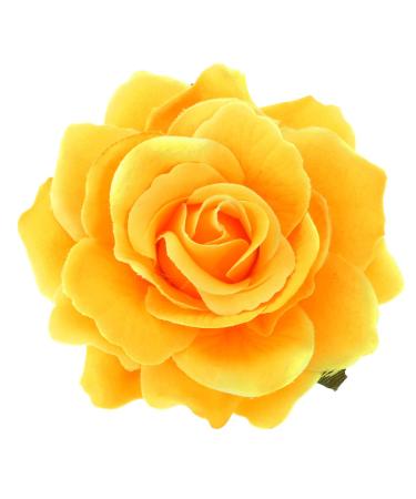 Beaupretty 2 in 1 rose hairpin corsage flower hairpise flower brooch needle hair accessories for party wedding (matt red) Giallo 11.0 centimeters