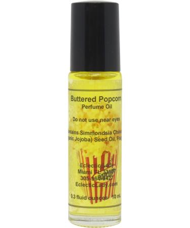 Eclectic Lady Buttered Popcorn Perfume Oil 0.3 Oz Portable Roll-On Fragrance with Long-Lasting Scent Delightful Essential Oils and Jojoba Oil For Daily Use 0.3 Fl Oz (Pack of 1)