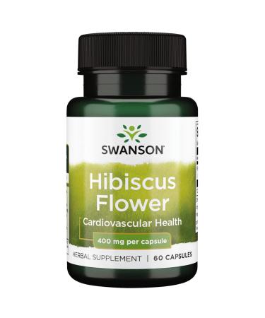 Swanson Full-Spectrum Hibiscus Flower - Herbal Supplement Promoting Heart Health Support - Natural Formula w/Bioactive Compounds - (60 Capsules, 400mg Each) 1
