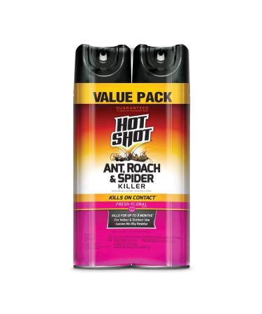 Hot Shot Ant, Roach & Spider Killer 2 Pack, 17.5 oz, Kills Roaches and Listed Ants On Contact, Indoor & Outdoor Insecticide Spray Twin pack