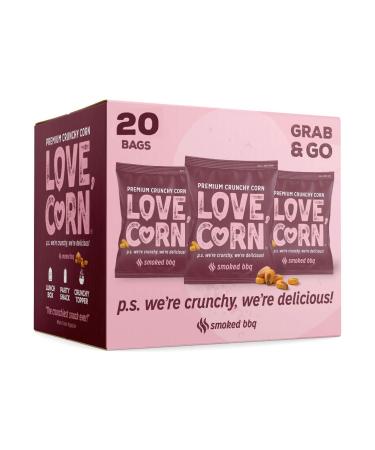 LOVE CORN Smoked BBQ | Delicious Crunchy Corn Snack | 0.7oz x20 bags | Non-GMO, Gluten-Free, Plant Based, Low-Sugar
