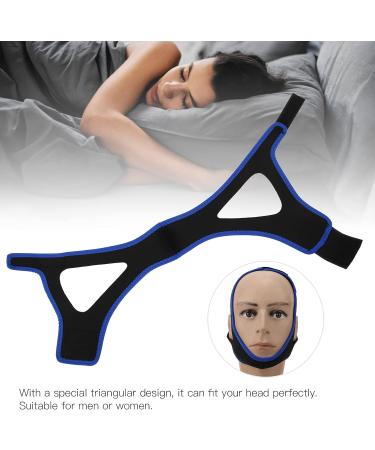 Jopwkuin Breathable Chin Strap - Special Triangular Design for Snoring Prevention (Black Blue Border) - Buy Online on GoSupps.com