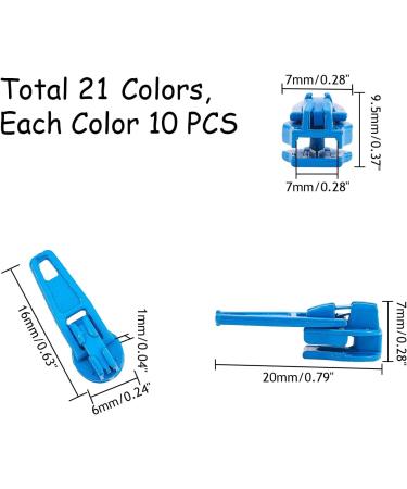 Pandahall 210-Piece Colorful Zipper Repair Set - Ideal for Sewing & Jewelry - Fix Wallet Zippers Easily - Buy Online on GoSupps.com