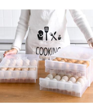 Uonlytech 1 Pc Box Egg Carton Drawer Refrigerator Storage Box Clear Plastic Tray Fridge Double Deck re-usable Transparent Color 34X26CM monolayer - Buy Online on GoSupps.com