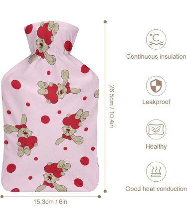 Rabbit Hot Water Bottle with Plush Cover - Hand Warmer for Adults & Children | 26.5x15.3cm - International Shipping Available - Buy Online on GoSupps.com