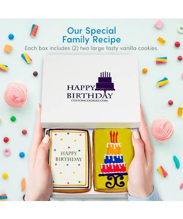 Happy Birthday Cookie Gift Basket - Gourmet Hand-Decorated Vanilla Sugar Cookies | Kosher B-Day Treat for Men, Women, Boys & Girls | Prime Delivery - Buy Online on GoSupps.com
