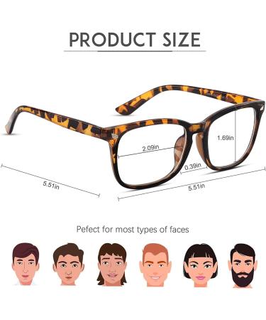 COOLOO Blue Light Blocking Gaming Glasses Anti Glare Headache Strain Relief Filter Fashion 09 - Tortoise - Buy Online on GoSupps.com