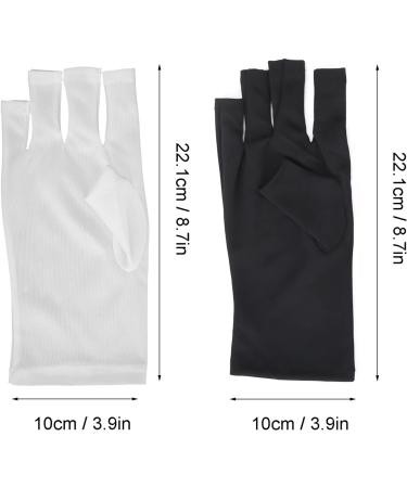 U V Gloves 1 Pair Nail Art Skin Care Fingerless Gloves Protect Hands from Outdoor Sun U V Light Harm(Black) - Buy Online on GoSupps.com