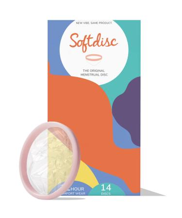 Softdisc Menstrual Discs | Disposable Period Discs | Tampon, Pad, and Cup Alternative | Capacity of 5 Super Tampons | HSA or FSA Eligible | 14 Count