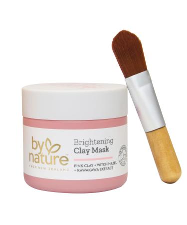 Buy By Nature Brightening Pink Clay Face Mask & Brush 60g - International Shipping Available | Radiant Skin Solution - Buy Online on GoSupps.com