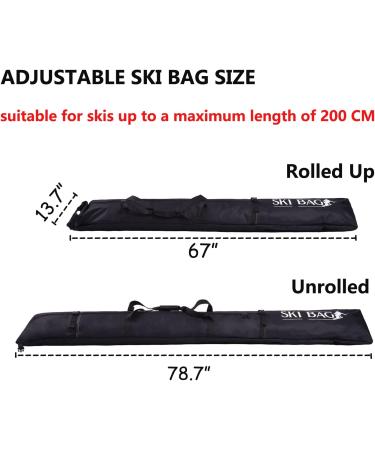 LYFFXYH Ski Bag + Boot Bag Set | Fits Skis Up to 200cm | 600D Polyester | for Men, Women, Kids | Black - Buy Online on GoSupps.com