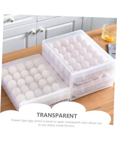 Hohopeti Serving Tray 2pcs Egg Storage Box Containers for Food Drawer Egg Container Kitchen Egg re-usable White 26x34x17cm - Buy Online on GoSupps.com