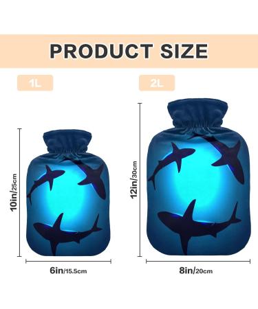 Ocean Shark Blue Heat Bottle - 1L Pain Relief Water Bag | Warm & Cold Compress for Feet & Bed Warmer - Buy Online on GoSupps.com
