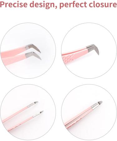 FADLASH Curved Fiber Tip Eyelash Extension Tweezers - Professional Pink Volume Lash Tweezers - Buy Online on GoSupps.com