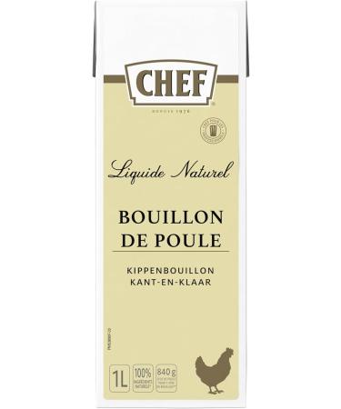 CHEF Natural Chicken Broth - Liquid Natural Background - Culinary Aids Sauces Broths - 1L Brick Ready To Use - Buy Online on GoSupps.com