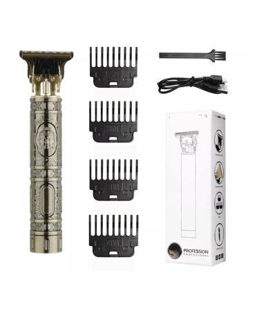 Razors T9 LCD Electric Hairdresser Oil Shaving Head Electric Pusher Carving Electric Pusher Clipper Hair Precision Trimmer for Men Care(Metal Black)