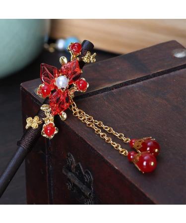 Vintage Chinese Wood Hairpins - Set of 4 Elegant Hair Sticks for Women & Girls - Unique Hairstyles & Accessories - Buy Online on GoSupps.com