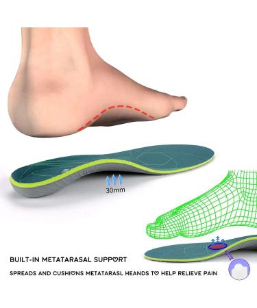 Plantar Fasciitis Orthopedic Insoles UK-11 (29.5CM) - Green | Arch Support, Relieve Flat Feet & Heel Pain - Buy Online on GoSupps.com