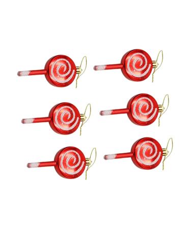Zerodeko 6pcs Christmas Ornaments Diy Bag Lollipop Pendant Christmas Window Pendant Simulated Lollipop Pendant Holiday Pendant Christmas Tree Decor Accessory Window Trim Candy Dusting Child