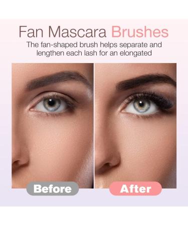 GDSAFS Folding Angle Scalloped Lash Brush 2024 New Mascara Fan Brush Multifunctional Angled Eyelash Brush Lash Wand Brush Makeup Tool (2PCS) - Buy Online on GoSupps.com