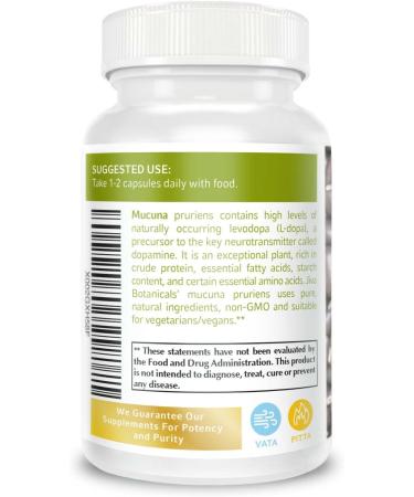 Mucuna Pruriens Capsules 1100mg - Dopamine Support Supplement - Velvet Beans with L-Dopa - 90 Capsules - Buy Online on GoSupps.com