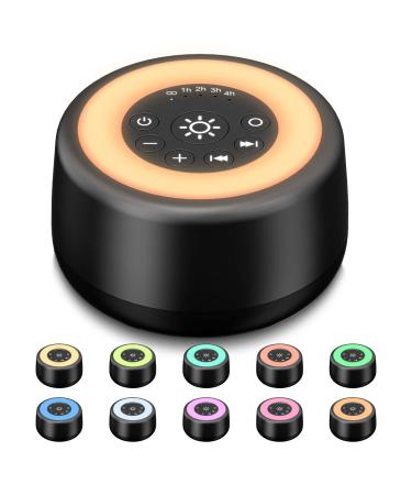 Sleepbox Sound White Noise Machine with 25 Soothing Sounds and 10 Colors Warm Night Light 4 Brightness Levels 32 Volume Levels 5 Timer and Memory Function Perfect for Baby Kids Adults Seniors Sleeping Black - Buy Online on GoSupps.com