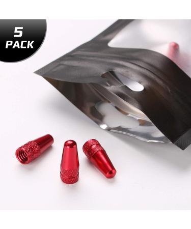 Bike Presta Valve Caps - Aluminum Alloy Dust Covers for Presta/French Valves, 5-Pack Red - Buy Online on GoSupps.com