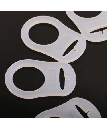 Pack of 10 Baby Pacifier Holders | Soft Silicone Clip with Ring Buttons - White - Buy Online on GoSupps.com