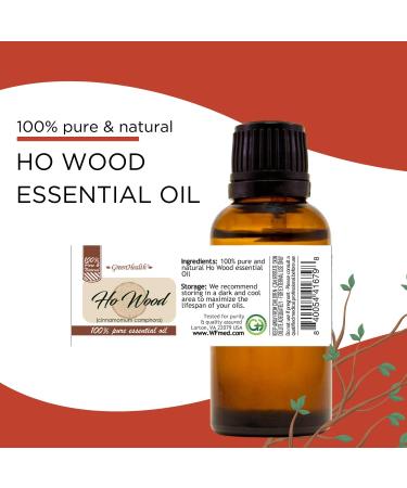 Ho Wood Essential Oil 1/2 fl oz (15 ml) Glass Bottle 100% Pure & Natural - GreenHealth - Buy Online on GoSupps.com