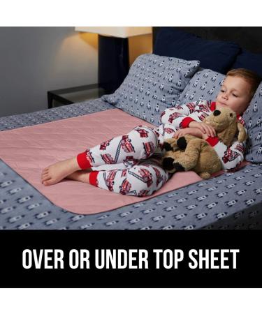 Washable Bed Pad for Incontinence Protection - 52x34 Size, Leak Proof, Slip Resistant - Absorbs 8 Cups - Soft Mattress Protector for Adults, Elderly, Kids - Pink - Pack of 1 - Buy Online on GoSupps.com