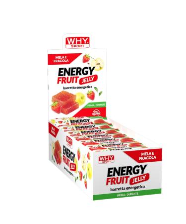 WHY SPORT WHY SPORT ENERGY FRUIT JELLY - Fruit Based Energy Bar - Gusto Apple and Strawberry - Box of 35 Bars - 30g