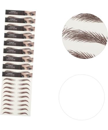 Baluue 9 Sheets Realistic Fake Eyebrows Eyebrow Stickers Waterproof Hairlike Eyebrows Brown - Buy Online on GoSupps.com