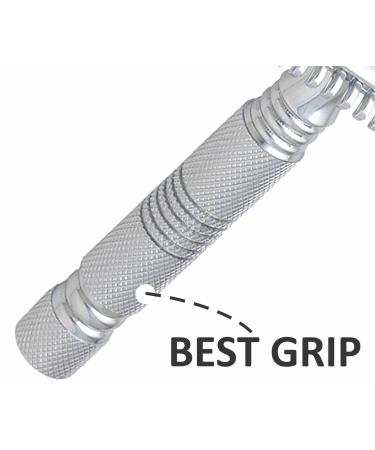 Pearl Double Edge Open Comb Safety Razor for Men - Eco-Friendly Brass Metal Razor | Premium Shaving Kit for Valentine's Gift - Buy Online on GoSupps.com