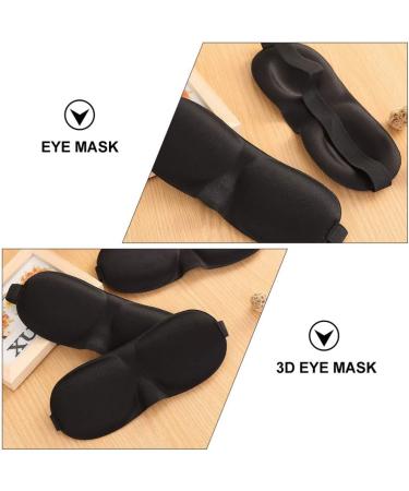 Healifty 3D Contoured Cup Sleeping Eye Mask 4pcs for Women Men - Black Blindfold with Elastic Strap for Night Eye Patch - Block Out Light and Improve Sleep - Buy Online on GoSupps.com
