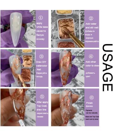 Decoration Paint DIY Manicure Blooming Shimmer Pearl Effect Nail Glitter Watercolor Solid Pigment Paints Set(12colors set) - Buy Online on GoSupps.com