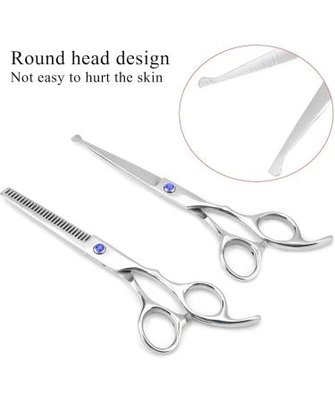 LINKANRUO Baber Shear Stainless Steel Durable Learner Hair Cutting Ergonomics Lightweight Sharp for Salon Barbers Children Adults Scissors (Color : Blue Screw) - Buy Online on GoSupps.com