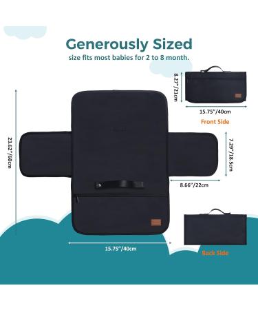 Gloppie XXL Waterproof Baby Wrap & Changing Pad - Compact Diaper Mat for Babies & Toddlers | Portable Travel Winding Mat - Black - Buy Online on GoSupps.com