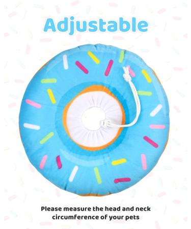 Woiworco Adjustable Cat Recovery Collar - Cute Donut Design - Soft Cone for Wound Healing - Elizabethan Collar for Cats - Medium Blue - Buy Online on GoSupps.com